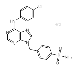 4-[[6-[(4-chlorophenyl)amino]purin-9-yl]methyl]benzenesulfonamide Structure