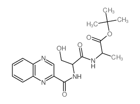 tert-butyl 2-[[3-hydroxy-2-(quinoxaline-2-carbonylamino)propanoyl]amino]propanoate structure