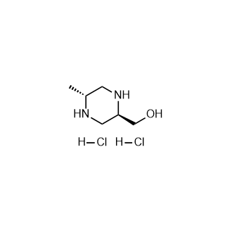 ((2R,5R)-5-甲基哌嗪-2-基)甲醇二盐酸盐结构式
