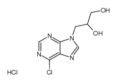 6-chloro-9-(2,3-dihydroxypropyl)purine hydrochloride结构式