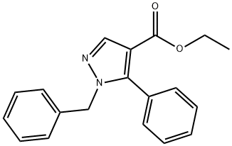 1-苄基-5-苯基-1H-吡唑-4-甲酸乙酯结构式