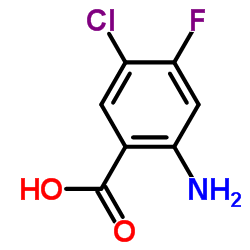 2-氨基-5-氯-4-氟苯甲酸结构式