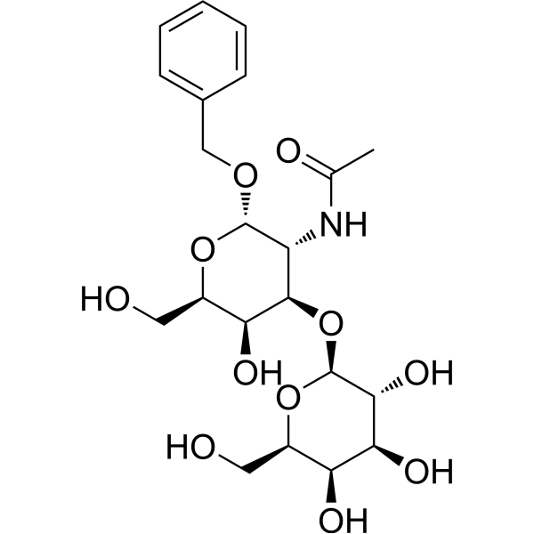 苄基2-乙酰氨基-2-脱氧-3-O-β-D-吡喃半乳糖苷-α-D-吡喃半乳糖苷结构式