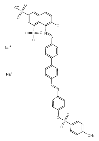 disodium,(8Z)-8-[[4-[4-[[4-(4-methylphenyl)sulfonyloxyphenyl]diazenyl]phenyl]phenyl]hydrazinylidene]-7-oxonaphthalene-1,3-disulfonate Structure