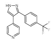 4-{3-[4-(三氟甲基)苯基]-1H-吡唑-4-基}-吡啶结构式