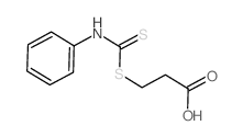 Propanoic acid,3-[[(phenylamino)thioxomethyl]thio]- Structure
