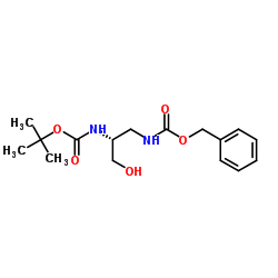 (R)-Nα-Z-Nβ-Boc-2,3-二氨基丙烷-1-醇结构式