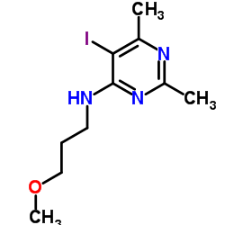 5-Iodo-N-(3-methoxypropyl)-2,6-dimethyl-4-pyrimidinamine结构式