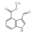3-醛基-1H-吲哚-4-甲酸甲酯结构式