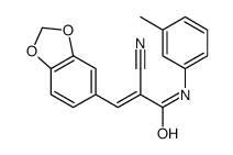 (Z)-3-(1,3-benzodioxol-5-yl)-2-cyano-N-(3-methylphenyl)prop-2-enamide结构式