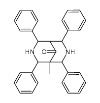2,4,6,8-Tetraphenyl-5-methyl-3,7-diazabicyclo[3.3.1]nonane-9-one结构式