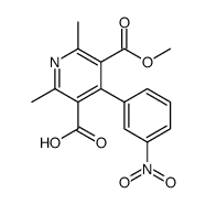 5-methoxycarbonyl-2,6-dimethyl-4-(3-nitrophenyl)pyridine-3-carboxylic acid结构式