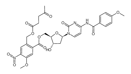 N4-anisoyl-5'-O-[2-(levulinyloxymethyl)-5-methoxy-4-nitrobenzoyl]-2'-deoxycytidine结构式
