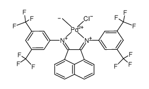 1,2-bis(3,5-bis(trifluoromethyl)phenylimino)acenaphthenemethylchloropalladium(II) Structure