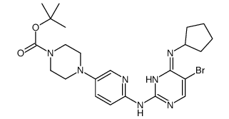 4-[6-[[5-溴-4-(环戊基氨基)-2-嘧啶]氨基]-3-吡啶]-1-哌嗪羧酸 1,1-二甲基乙酯结构式