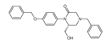 (R)-1-(4-苄氧基苯基)-4-苄基-6-羟基甲基-2-哌嗪酮结构式
