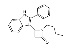 1-butyl-4-(2-phenyl-1H-indol-3-yl)azetidin-2-one结构式
