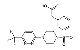 2-[2-methyl-5-[4-[6-(trifluoromethyl)pyridazin-3-yl]piperazin-1-yl]sulfonylphenyl]acetic acid Structure
