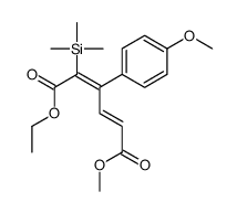 1-O-ethyl 6-O-methyl 3-(4-methoxyphenyl)-2-trimethylsilylhexa-2,4-dienedioate结构式