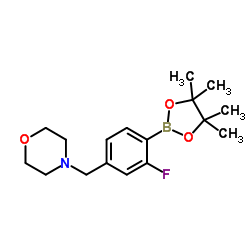 4-(3-Fluoro-4-(4,4,5,5-tetramethyl-1,3,2-dioxaborolan-2-yl)benzyl)morpholine structure
