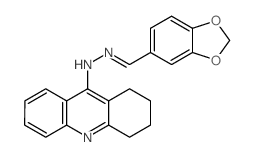 N-(benzo[1,3]dioxol-5-ylmethylideneamino)-5,6,7,8-tetrahydroacridin-9-amine Structure