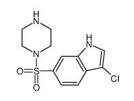 3-chloro-6-piperazin-1-ylsulfonyl-1H-indole Structure