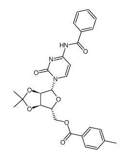 ((3aR,4R,6R,6aR)-6-(4-benzamido-2-oxopyrimidin-1(2H)-yl)-2,2-dimethyltetrahydrofuro[3,4-d][1,3]dioxol-4-yl)methyl 4-methylbenzoate结构式