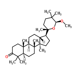 (25S)-20,25-环氧-25-甲氧基-24,24-二甲基-26,27-二去甲达玛树脂-3-酮结构式