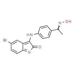 3-((4-((HYDROXYIMINO)ETHYL)PHENYL)IMINO)-5-BROMOINDOLIN-2-ONE Structure