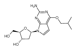2-amino-7-[2-deoxy-β-D-erythro-pentofuranosyl]-4-isobutoxy-7H-pyrrolo[2,3-d]pyrimidine结构式