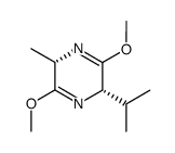 (2R),(5R,S)-2-isopropyl-3,6-dimethoxy-5-methyl-2,5-dihydropyrazine Structure
