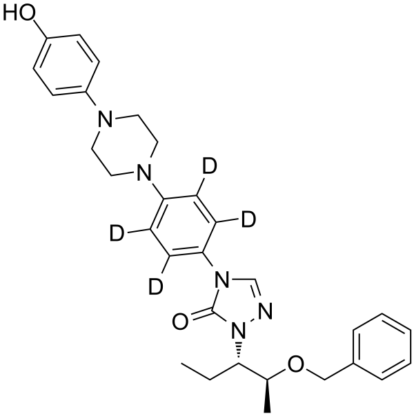 O-Benzyl Posaconazole-4-hydroxyphenyl-d4 Structure