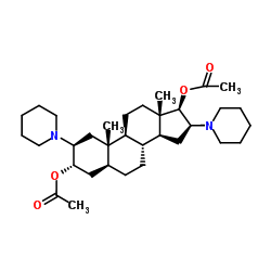 (2b,3a,16b,17b)-2,16-双(哌啶基)-3,17-二乙酰氧基-5-雄甾烷结构式
