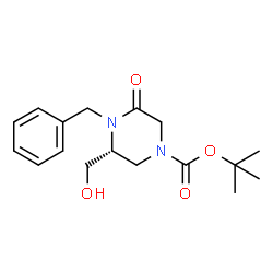 (r)-tert-butyl 4-benzyl-3-(hydroxymethyl)-5-oxopiperazine-1-carboxylate结构式