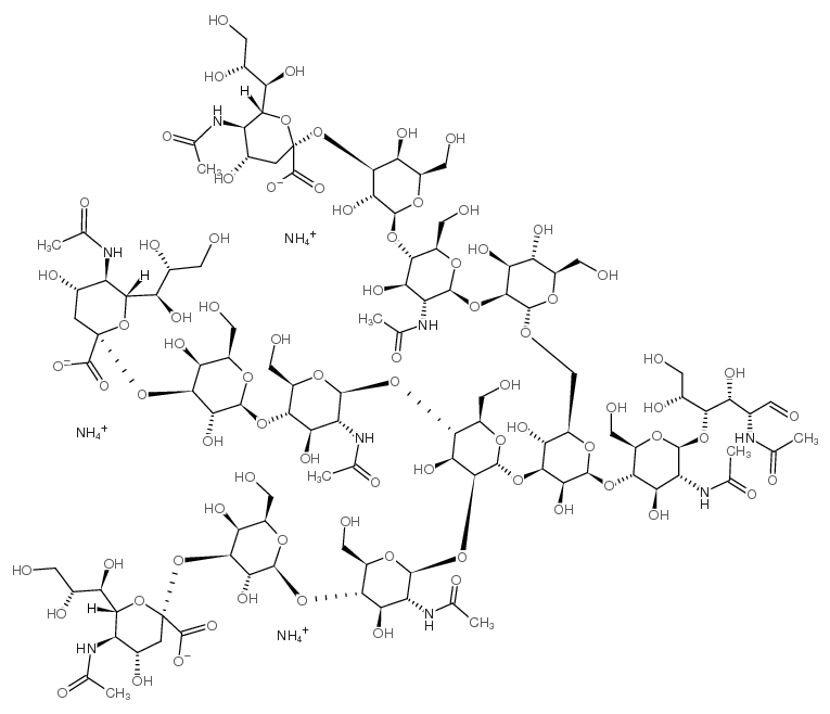 mannotriose-di-(n-acetyl-d-glucosamine), tris(sialyl-galactosyl-n-acetyl-d-glucosaminyl)-ammonium salt Structure