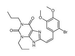 8-[(E)-2-(2-bromo-4,5-dimethoxyphenyl)ethenyl]-1,3-dipropyl-7H-purine-2,6-dione结构式