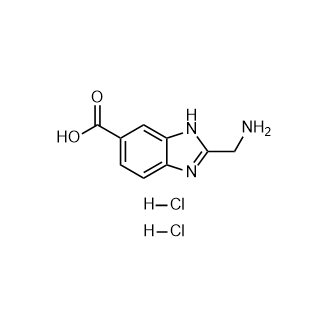 2-(氨甲基)-1H苯并[d]咪唑-6-羧酸盐酸盐结构式