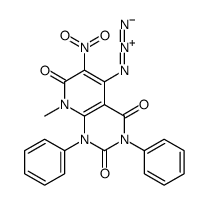Pyrido[2,3-d]pyrimidine-2,4,7(1H,3H,8H)-trione,5-azido-8-methyl-6-nitro-1,3-diphenyl- Structure