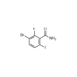 3-溴-2-氟-6-碘苯甲酰胺结构式