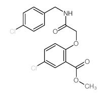 Benzoic acid,5-chloro-2-[2-[[(4-chlorophenyl)methyl]amino]-2-oxoethoxy]-, methyl ester结构式