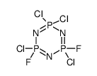2,2,4,6-tetrachloro-4,6-difluoro-1,3,5-triaza-2λ5,4λ5,6λ5-triphosphacyclohexa-1,3,5-triene结构式