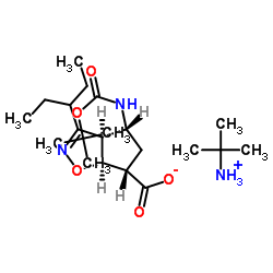 (3aR,4R,6S,6aS)-4-(tert-butoxycarbonylamino)-3-(pentan-3-yl)-4,5,6,6a-tetrahydro-3aH-cyclopenta[d]isoxazole-6-carboxylic acid structure