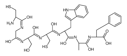 (2S)-2-[[(2S)-2-[[(2S)-2-[[(2R)-2-[[(2S)-2-[[2-[[(2R)-2-amino-3-sulfanylpropanoyl]amino]acetyl]amino]-3-hydroxypropanoyl]amino]-3-sulfanylpropanoyl]amino]-3-(1H-indol-3-yl)propanoyl]amino]propanoyl]amino]-3-phenylpropanoic acid Structure