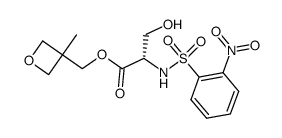 (S)-3-Hydroxy-2-(2-nitro-benzenesulfonylamino)-propionic acid 3-methyl-oxetan-3-ylmethyl ester Structure