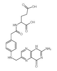 L-Glutamic acid,N-[[4-[[(2-amino-1,4-dihydro-4-oxo-6-pteridinyl)methyl]amino]phenyl]acetyl]-(9CI) structure