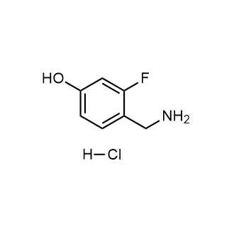 4-(氨基甲基)-3-氟苯酚盐酸盐结构式