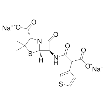 Ticarcillin disodium salt structure