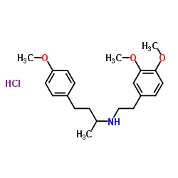 N-(2-(3,4-二甲氧基苯基)乙基)-4-甲氧基-α-甲基苯丙胺盐酸盐结构式