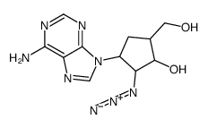 3-(6-aminopurin-9-yl)-2-azido-5-(hydroxymethyl)cyclopentan-1-ol结构式