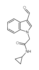 N-环丙基-2-(3-甲酰基-1H-吲哚-1-基)乙酰胺结构式